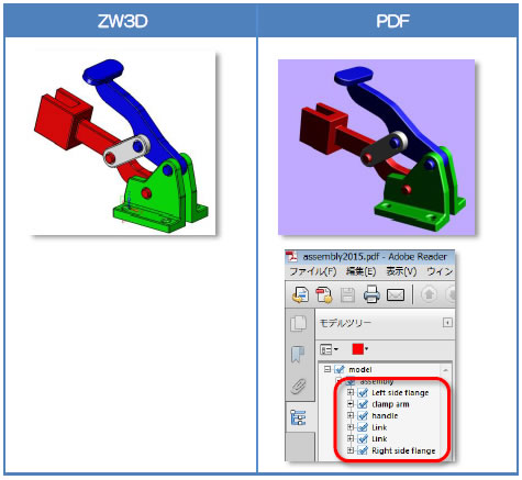 ZW3D2015 3D PDFカラー対応