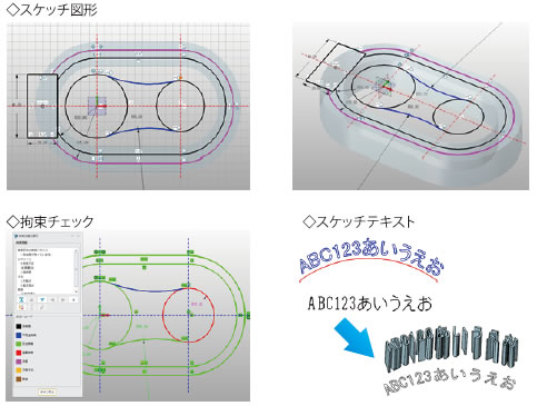 ３Dモデルに必要不可欠な曲線図形作成はフレキシブルなスケッチでスタートします。